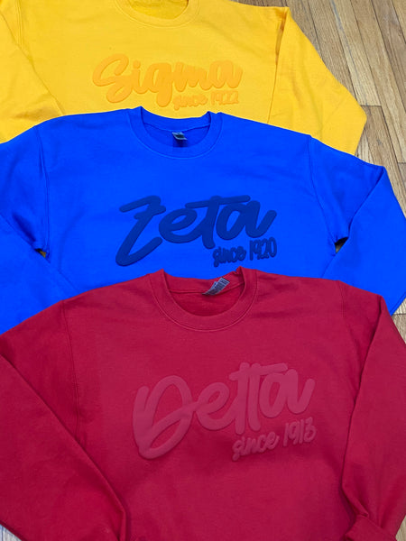 D9 - Sorority Puff Ink Script Sweatshirts