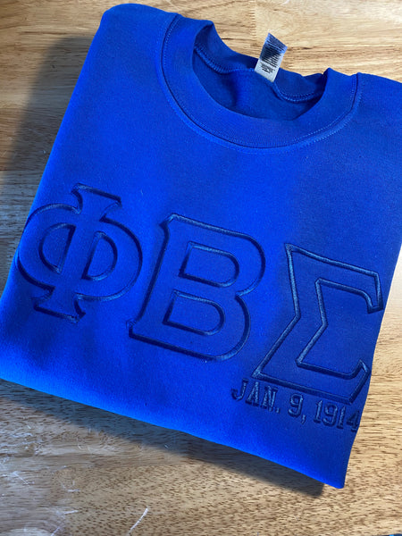 Phi Beta Sigma Tone Embroidered J9 Sweatshirt Campus Greek Embroidery Shop