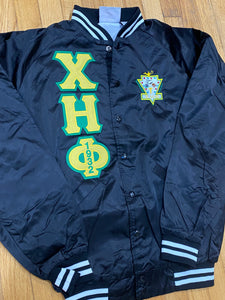 Chi Eta Phi Satin Bomber Jacket