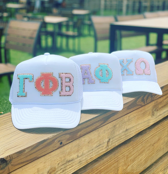 Sorority Chenille Trucker Caps