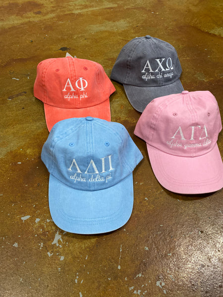 Greek Letters with Script Sorority Hat