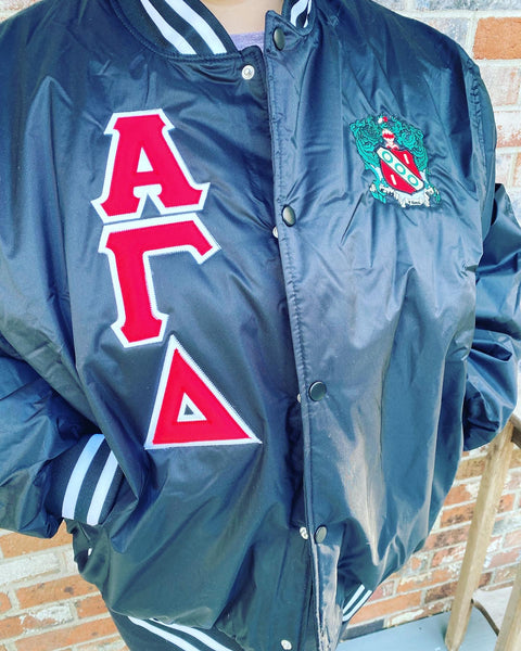 Sorority Satin Bomber Jacket