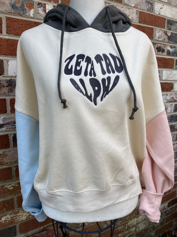 Sorority Heartbreakers Color Block Embroidered Hoodie