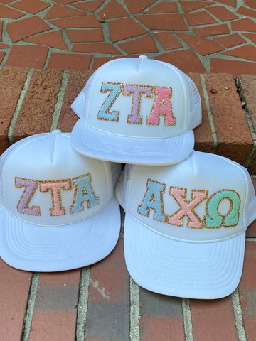 Sorority Chenille Trucker Caps