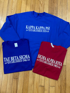 TBS, KKPsi, SAI Screen Print Music Apparel