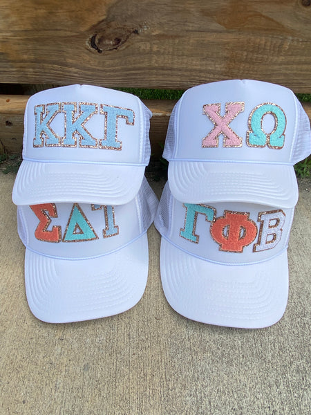 Sorority Chenille Trucker Caps