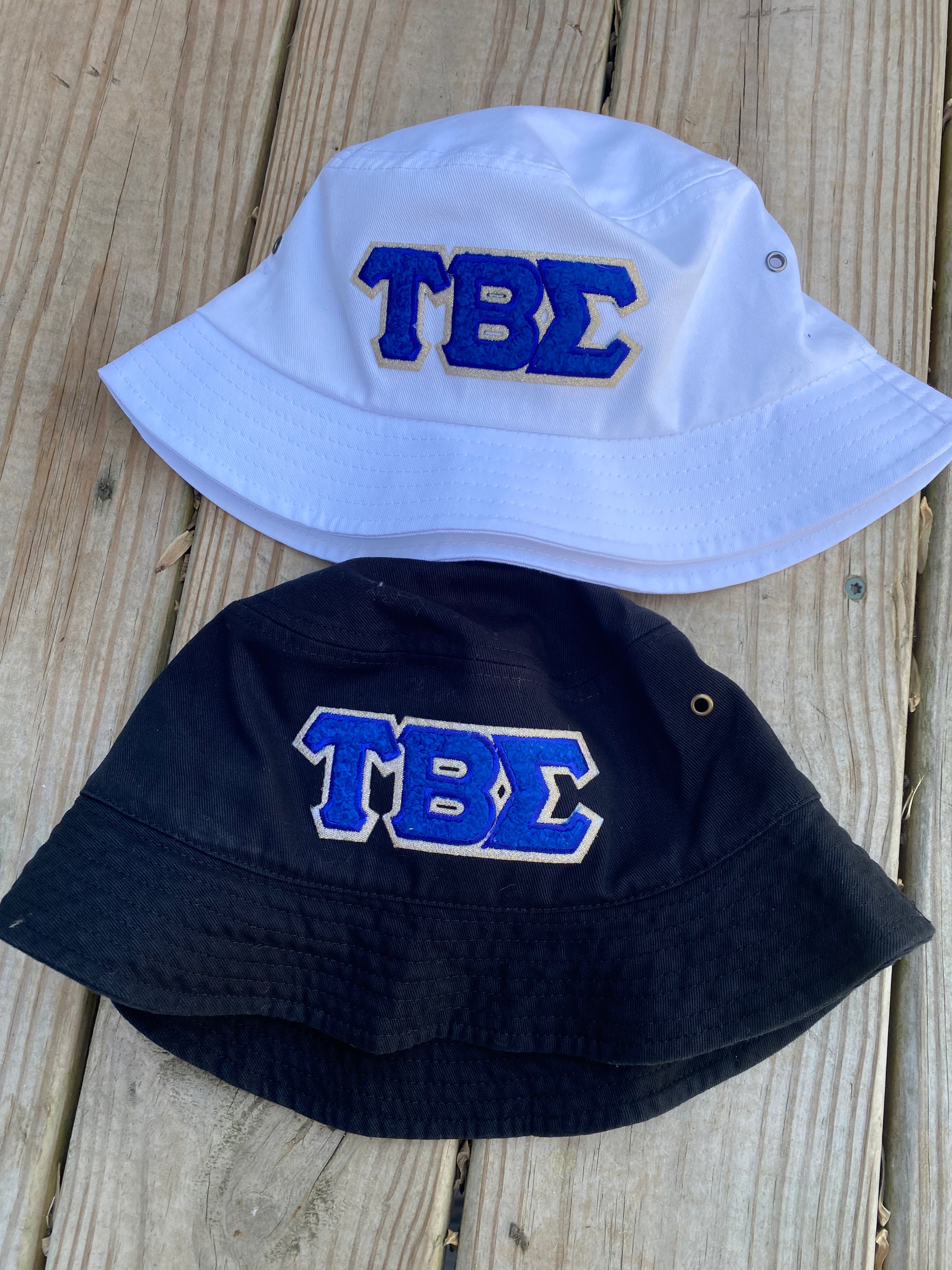 Chenille Lettered Bucket Hats Greek Organization and more (2