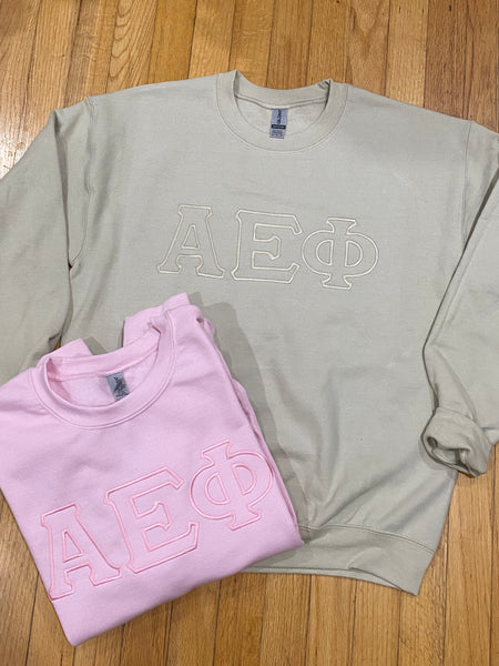 AEPhi - Tone on Tone Embroidered Sweatshirts